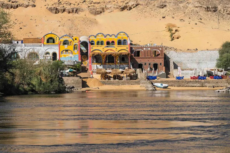 Nubian village buildings as seen from the River Nile